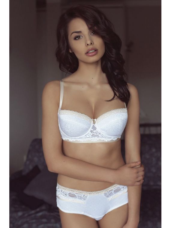 Biustonosz Usztywniany Model Nocolette full cup White/Morela