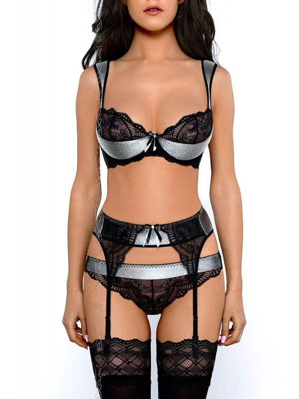 Biustonosz Semi-soft Model V-6671 Magnetism Scent of a woman Black/Silver