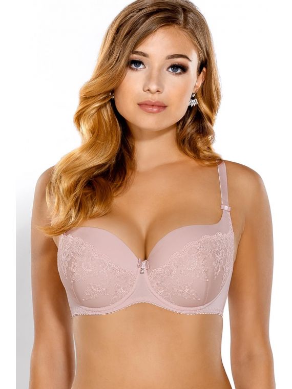 Biustonosz Usztywniany Model Sofia Big Full Cup Pink
